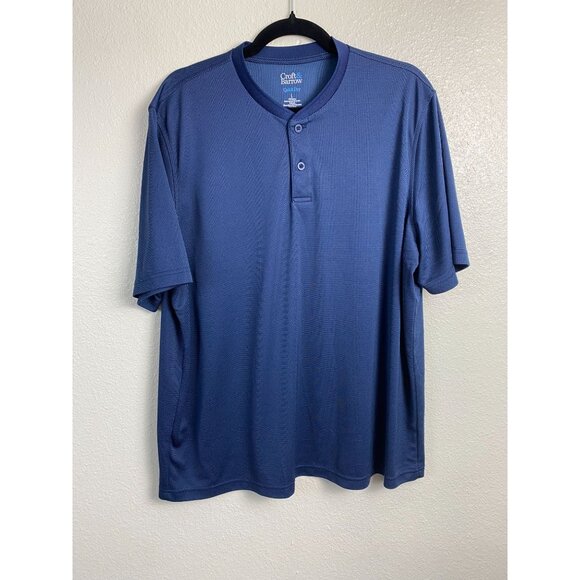 Croft & Barrow Quick Dry Men Shirt Large Blue Short Sleeve Golf Performance - Picture 1 of 11